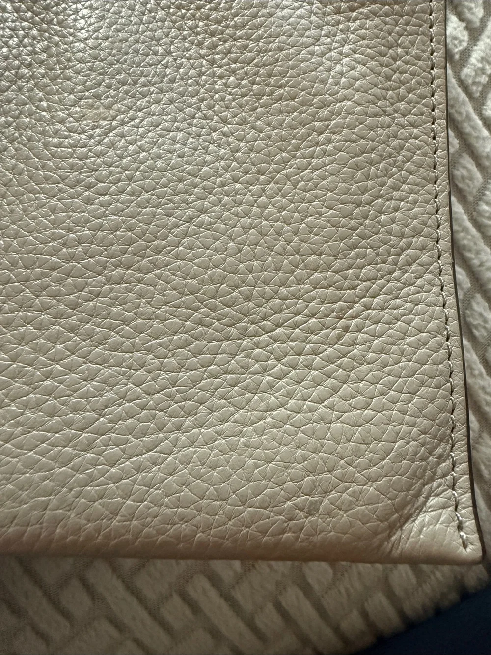 Michael Kors Light Gray  Pebbled Leather Wristlet Clutch